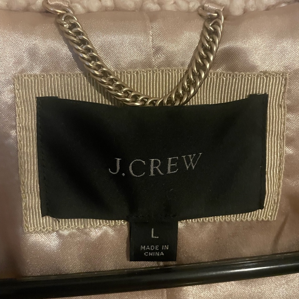 J.Crew NWT Teddy Sherpa Jacket Size L in Dust Ivory - Picture 9 of 11